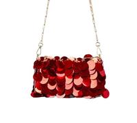Sequins Handbags Silver Bag Women Small Tote Bag Bling Bling Fashion Lady Bucket Handbags Girls Glitter Purses For Wedding Porm Party(Red Big A)