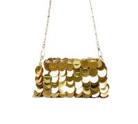 Sequins Handbags Silver Bag Women Small Tote Bag Bling Bling Fashion Lady Bucket Handbags Girls Glitter Purses For Wedding Porm Party(Gold Big A)
