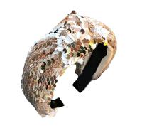 Sequins Knotted Headband For Women Girl Aesthetic Wide Hairhoop Casual Wear Hairband Elegant Party Gathering Headpiece Holiday Party Headband