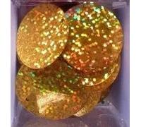 Sequins,Plastic sequins, 280pcs Large Round s 30mm PVC Flat for Belly Dance Garment Hologram Colors Confetti(Gold)