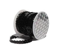 Sequins Ribbon, 5 Meters 6mm Shiny Loose Round Flat PVC Sequins Sewing On Trims for Crafts Cloth Accessory/Bags/Garment(Black)