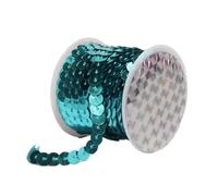 Sequins Ribbon, 5 Meters 6mm Shiny Loose Round Flat PVC Sequins Sewing On Trims for Crafts Cloth Accessory/Bags/Garment(Color7)