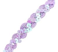 Sequins Ribbon, 5Meters 1.5cm Loose Round Flat Sequins for Crafts Sewing on Cloth Accessory Sequin Trim(Light Purple)