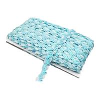 Sequins Ribbon, 5Meters 1.5cm Loose Round Flat Sequins for Crafts Sewing on Cloth Accessory Sequin Trim(Sky Blue)