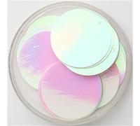 Sequins， Sequins, 10g 30mm 40mm 50mm for Craft Large Round Paillette with 1 Side Hole DIY Manual Sewing Accessories(Ab White)