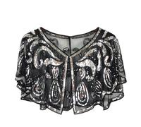 Sequins Shawl Elegant Cape Women's 1920s Shawl Evening Cape Bolero Flapper Cover Up Gifts for Women Ladies Flapper Art Deco Vintage Dress Costume