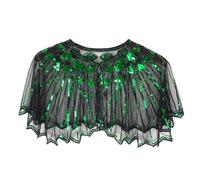Sequins Shawl Elegant Cape Women's 1920s Shawl Evening Cape Bolero Flapper Cover Up Short Shiny Cover Ups Retro Gatsby Bridal Wedding Party Costume Accessories