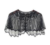 Sequins Shawl Elegant Cape Women's 1920s Shawl Evening Cape Bolero Flapper Cover Up Short Shiny Cover Ups Retro Gatsby Bridal Wedding Party Costume Accessories