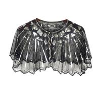 Sequins Shawl Elegant Cape Women's 1920s Shawl Evening Cape Bolero Flapper Cover Up Short Shiny Cover Ups Retro Gatsby Bridal Wedding Party Costume Accessories