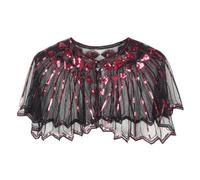 Sequins Shawl Elegant Cape Women's 1920s Shawl Evening Cape Bolero Flapper Cover Up Short Shiny Cover Ups Retro Gatsby Bridal Wedding Party Costume Accessories