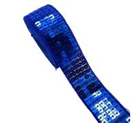 Sequins Trim Paillette Fabric Ribbon, Flat Sequin Strip 25mm by 2-5 Yards Multicolor 18 Pcs for Sewing Crafts Accessories(Color 8,2 Yards)