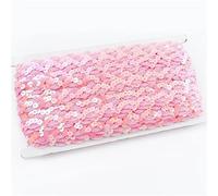 Sequins Trim Paillette Fabric Ribbon, Sequin Trim 5-10M 15mm Multicolor Pack of 10 for Arts Crafts Sewing(03Pink,10Meters)