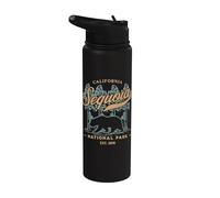 Sequoia National Park California Bear Redwood Forest Retro Stainless Steel Insulated Water Bottle