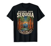 Sequoia National Park California Vintage Bear and Forest Art T-Shirt