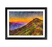 Sequoia National Park In Nevada Painting Modern Art Framed Wall Art Print, Ready to Hang Picture for Living Room Bedroom Home Office Décor, Black A3 (46 x 34 cm)
