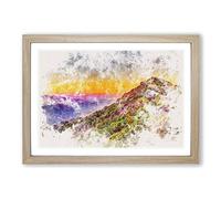 Sequoia National Park in Nevada Watercolour Framed Print | A2 Oak Framed Wall Art | Ready to Hang | Modern Historical Picture | Living Room Bedroom Lounge Office