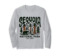 Sequoia National Park Retro Bear Outdoor Hiking Adventure Long Sleeve T-Shirt