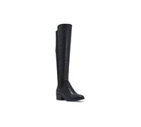 SEQWL Women's Over The Knee Boots Zip Microfibre/PU Almond Toe Block Heel Shoes in Black | Size: 5 SEQWL Black 5