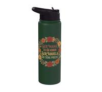 Ser Mamá ES un Honor Ser Abuela no tiene precio Flores Rosas Stainless Steel Insulated Water Bottle
