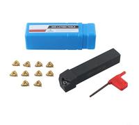 SER2020K16 Lathe Turning Tool Holder with 10pc 16ER AG60 Carbide Inserts for CNC Machining, Right Hand 125mm Alloy Steel Workholding