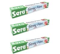 Sera Premium Cling Film 30cm x 50m - Extra Strong Food Wrap Roll, Anti-Fog, BPA Free - Keeps Food Fresh Longer, Ideal for Kitchen, Catering, Restaurants & Leftovers (3, 30cm x 50m)