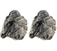 sera Rock Quartz Grey L 2-3 kg - Dark Grey Natural Stone with White Inclusions (Pack of 2)