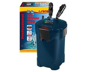 Sera UVC Xtreme electronically controllable outdoor filter for aquariums, with integrated 5 watt UV-C with amalgam, this reduces pathogens, parasites and algae growth in the aquarium
