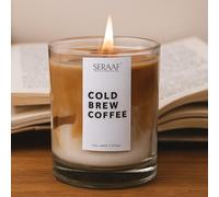 SERAAF Cold Brew Coffee Candle Jar, Hazelnut and Vanilla Scented Candle, Perfect Scented Candles for Home & Aesthetic Candle for Gifting | 200g Soy Wax Candles | 48hr+ Burn Time | Ideal Aroma Candles