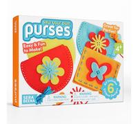 Serabeena Sew Your Own Purses - Sewing Kit for Kids Ages 4-8 Plus - Felt Crafts - Helps Develop Fine Motor Skills - DIY Kit With 6 Purses & Accessories