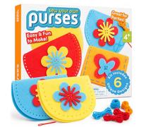 Serabeena Sewing Kit for Kids Ages 4-8 - 6 Beginner Felt Purse Projects | 6 DIY Purse Projects - Screen-Free Creative Play, No Glue - Gift for Girls & Boys Learning to Sew