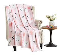 Serafina Home Easter Spring Fleece Throw Blanket: Spring Bunnies Enjoy Frolicking in The Flowers Fun, Accent for Couch Sofa Chair Bed or Dorm (Spring Bunnies)