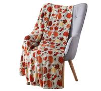 Serafina Home Fleece Throw Blanket: Velvelty Soft, Durable Plush Accent for Bed or Couch (Pumpkin Fest, 50 x 60 inches)