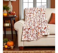 Serafina Home Fleece Throw Blanket: Velvelty Soft, Durable Plush Accent for Bed or Couch (Rustic Leaves, 50 x 60 inches)