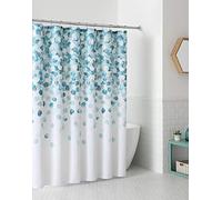 Serafina Home Mineral Blue Teal Modern Fabric Shower Curtain for Bathroom: Cascading Water Splash Pattern of Turquoise, Aqua, and White