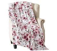 Serafina Home Throw Blanket: Velvelty Soft, Durable Fleece Accent for Bed or Couch (Blush Roses, 50 x 70 inches)