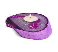 Serafino Luxury Gift Agate Tea Light Candle Holder - Tea Lights Included For Home Decor Meditation Crystal Candle Holder Unique Ornament