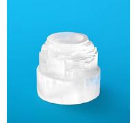 Serafino Selenite T-Light Candle Holder Healing Meditation Stone Cleansing Energy Selenite Mountain Style 90-100 mm Tea Light Holder