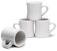 Serami Original 11oz White Diner Coffee Mug Set - Ceramic Mugs Great for Kitchen Set, Travel, and Hot Tea, Retro Waffle House Farmhouse Mug with Handle, Heavy Duty Coffee Cups (4 Pack)