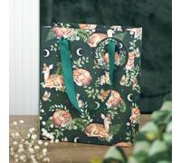 Serano 23cm Fawn and Friends Forest Print Gift Bag - Green - 1