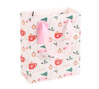 Serano 23cm Medium Sugarplum Fun Christmas Print Gift Bag - Nude - 1