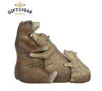 Serano Bear Family Ornament - Grey - Resin & Polyresin - 1