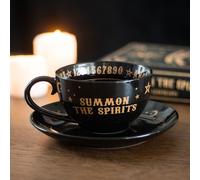 Serano Black Talking Board Teacup and Saucer - Ceramic - 1