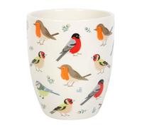 Serano British Garden Birds Ceramic Plant Pot - White - Ceramic - 1