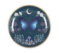 Serano Round Midnight Moth Trinket Dish - Blue - Ceramic - 1
