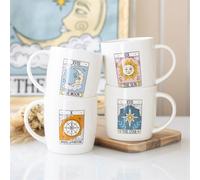 Serano Set of 4 Vintage Tarot Mugs - White - Ceramic - 1