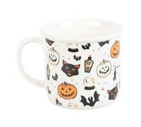 Serano Spooky Cat and Pumpkin Print Mug - Nude - Ceramic - 1