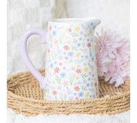 Serano Spring Floral Print Ceramic Flower Jug - Ceramic - 1