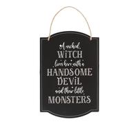 Serano Wicked Witch Family Hanging Sign - Black - MDF - 1