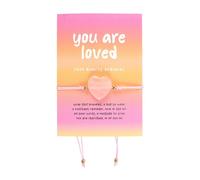 Serano You Are Loved Rose Quartz Crystal Heart Bracelet - Pink - String
