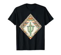 Serape Cactus Leopard Turquoise Desert Plant Cactus Rustic T-Shirt